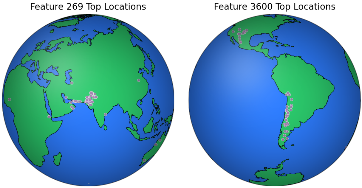 SAE top-activating geographic clusters